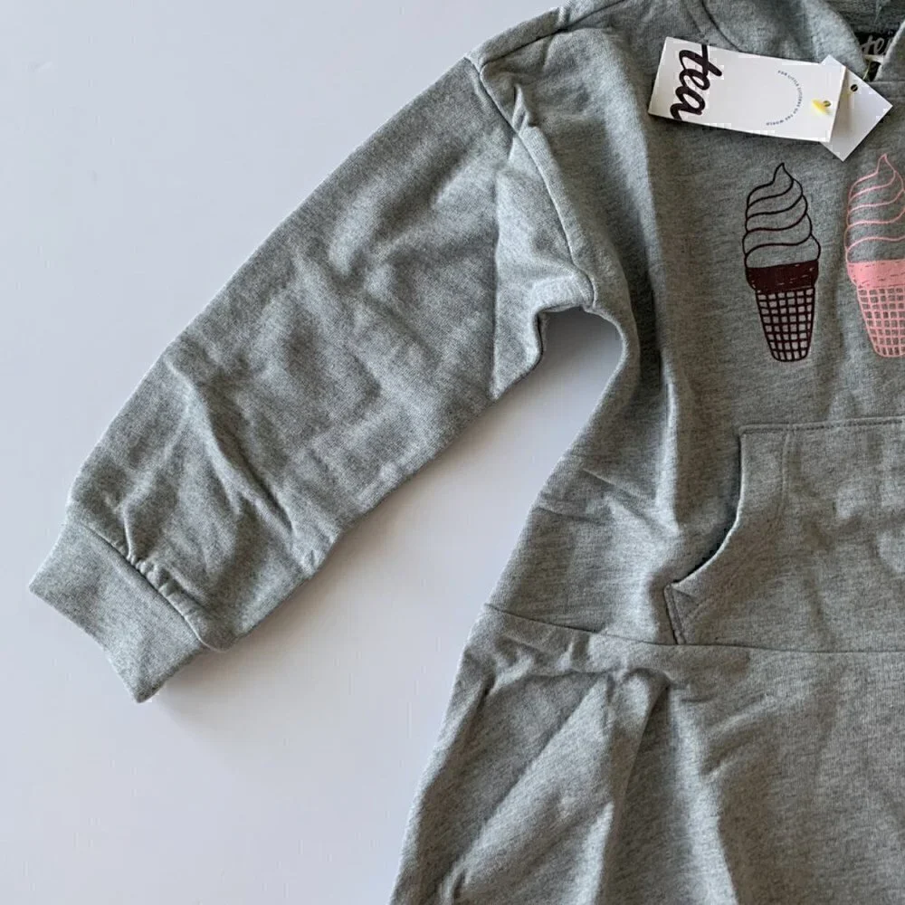 Tea Collection Girl Hooded Sweatshirt Dress 2T